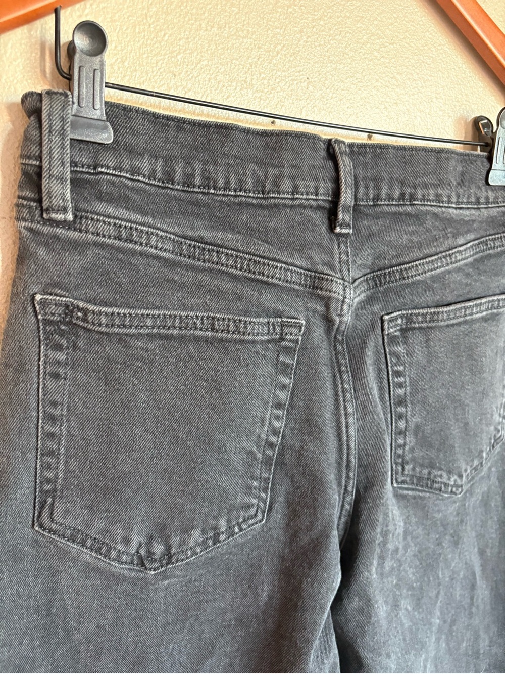 Gap High Rise Stride Jeans Gray Raw Hem Cropped Straight - Picture 7 of 9